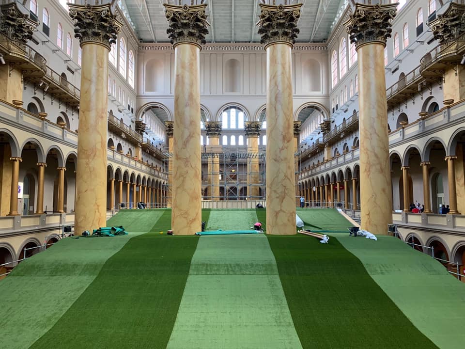 image of synlawn artificial grass at the national building museum washington dc