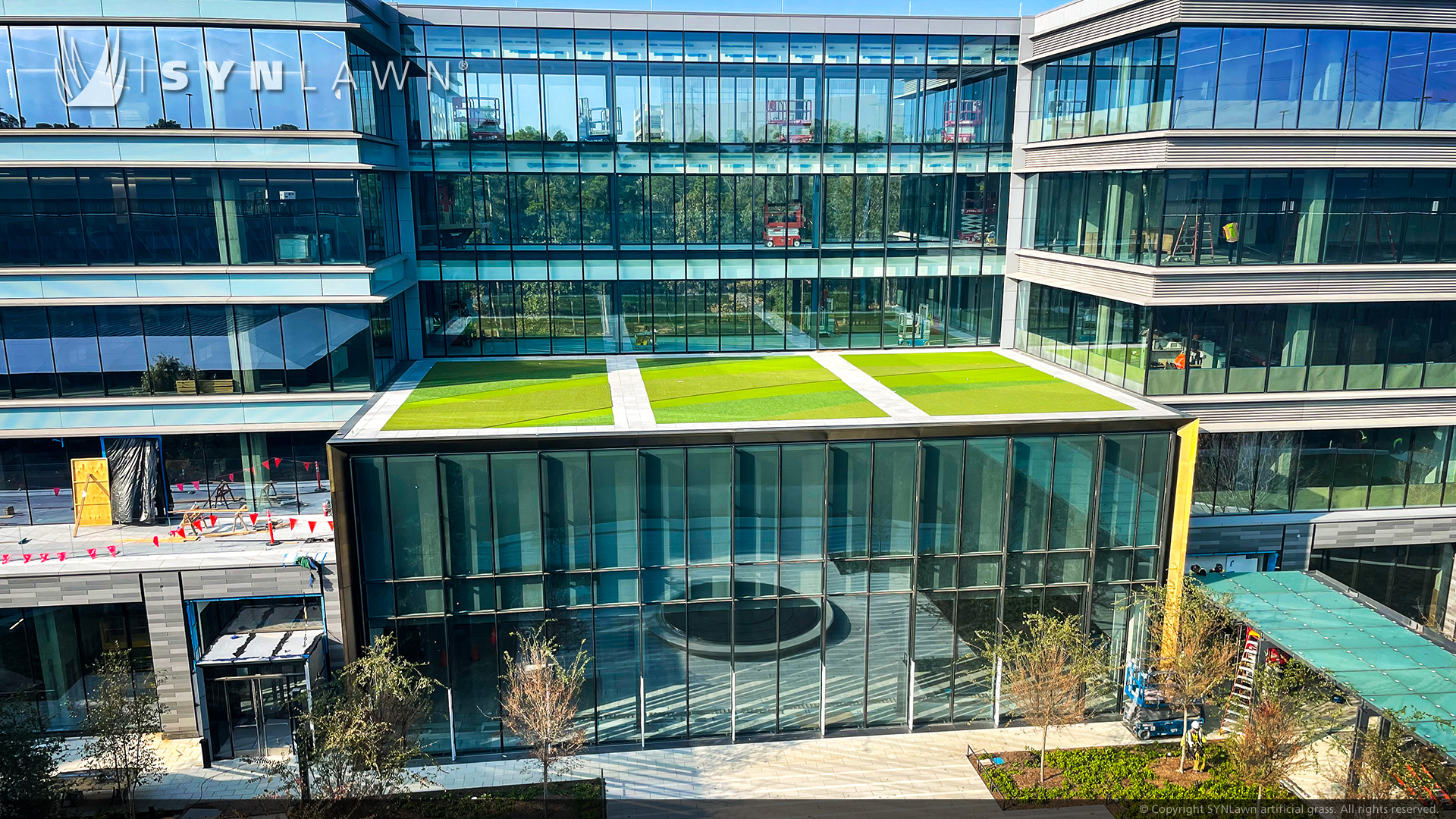 Hewlett Packard adds Custom Inlaid Turf Design to Houston Campus