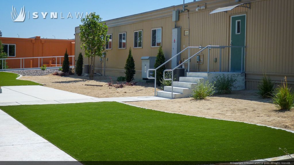 image of synlawn artificial grass at the sage street village dorm-style living community reno nevada