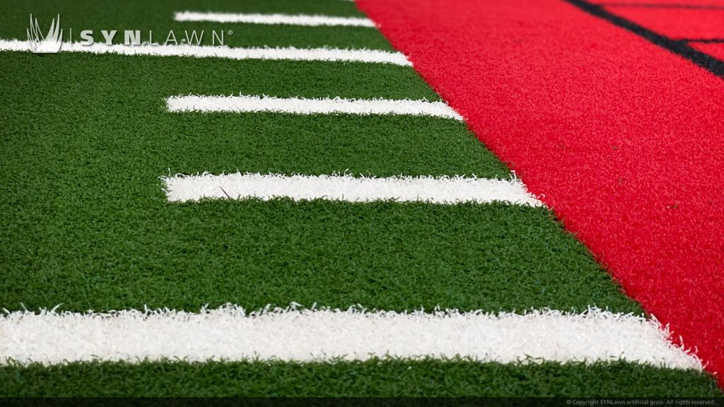 image of SYNLawn Custom Inlaid Turf Design using artificial grass for physical therapy at Black Hills Orthopedic and Spine Center Rapid City South Dakota