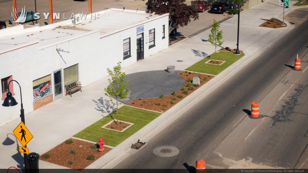 SYNLawn artificial grass at Mountain Home Downtown Revitalization Municipal Commercial Project Commercial