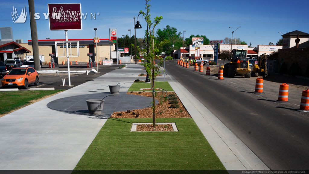 SYNLawn artificial grass at Mountain Home Downtown Revitalization Municipal Commercial Project Commercial