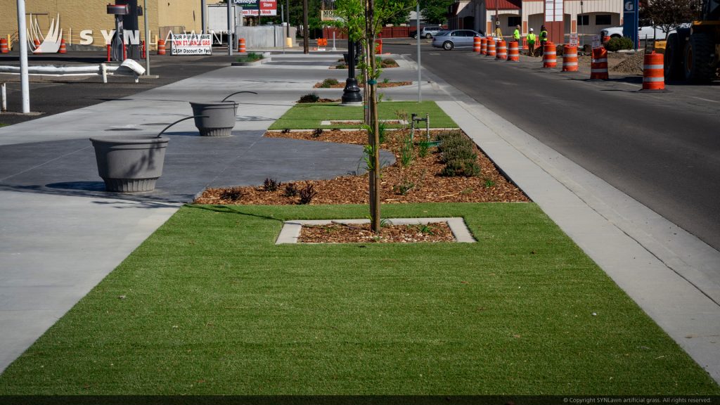 SYNLawn artificial grass at Mountain Home Downtown Revitalization Municipal Commercial Project Commercial