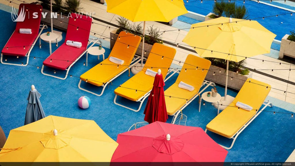 image of blue turf at the standard hotel new york