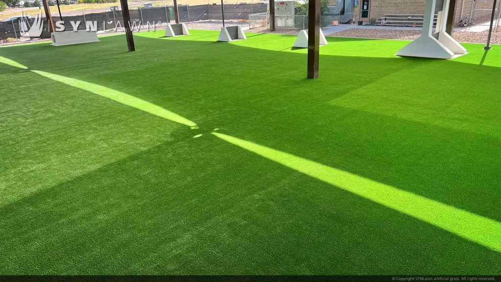 image of SYNLawn pro pet grass installation at the Mountain Home Idaho Air Force Base dog training facility