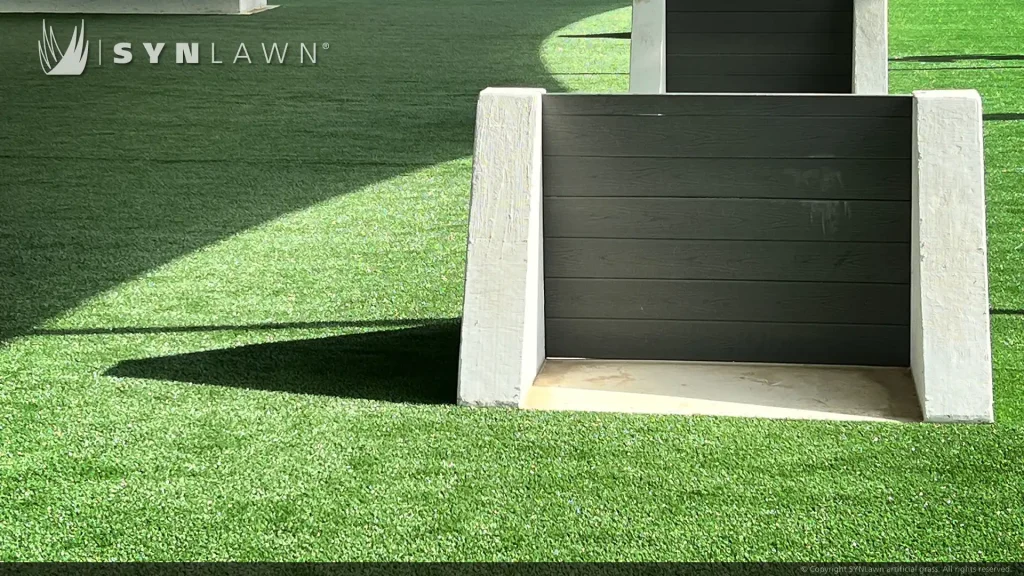 image of SYNLawn pro pet grass installation at the Mountain Home Idaho Air Force Base dog training facility