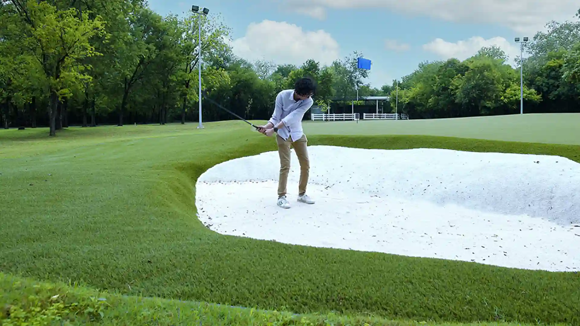 image of synlawn custom artificial grass putting green with shot stopper technology in Monterrey Mexico