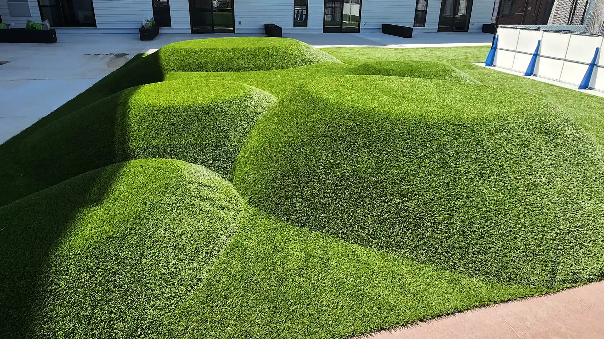 image of synthetic grass mounds at Currie Commons Minnesota