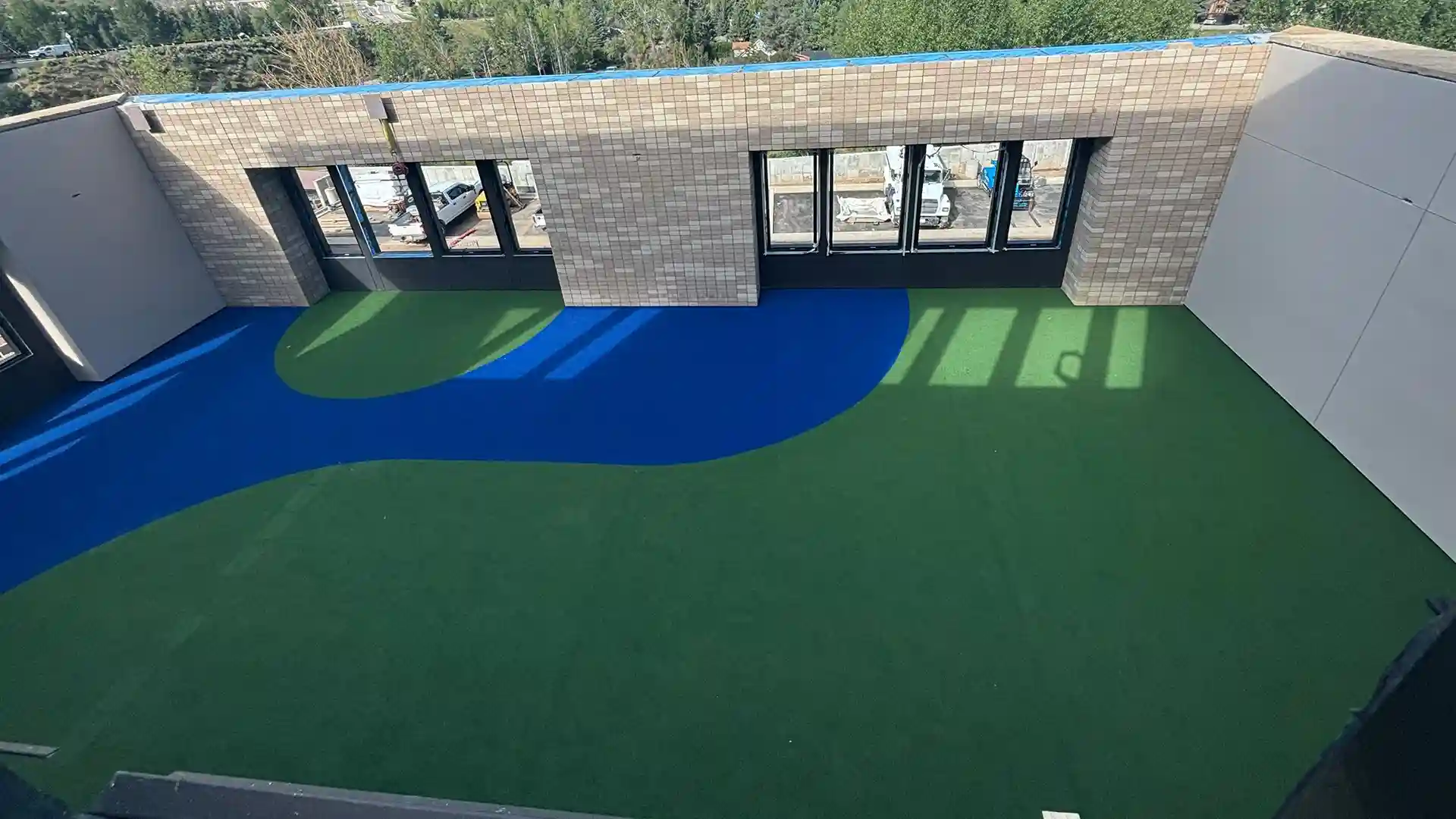 image of colorful artificial grass for health facilities