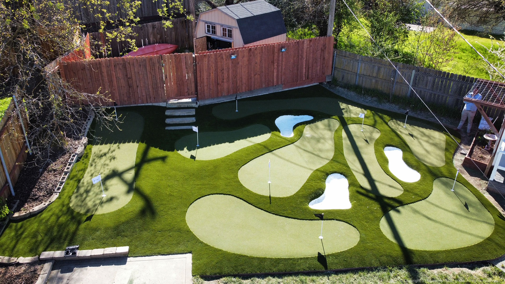 image of Eight custom putting greens by SYNLawn in Sacramento California