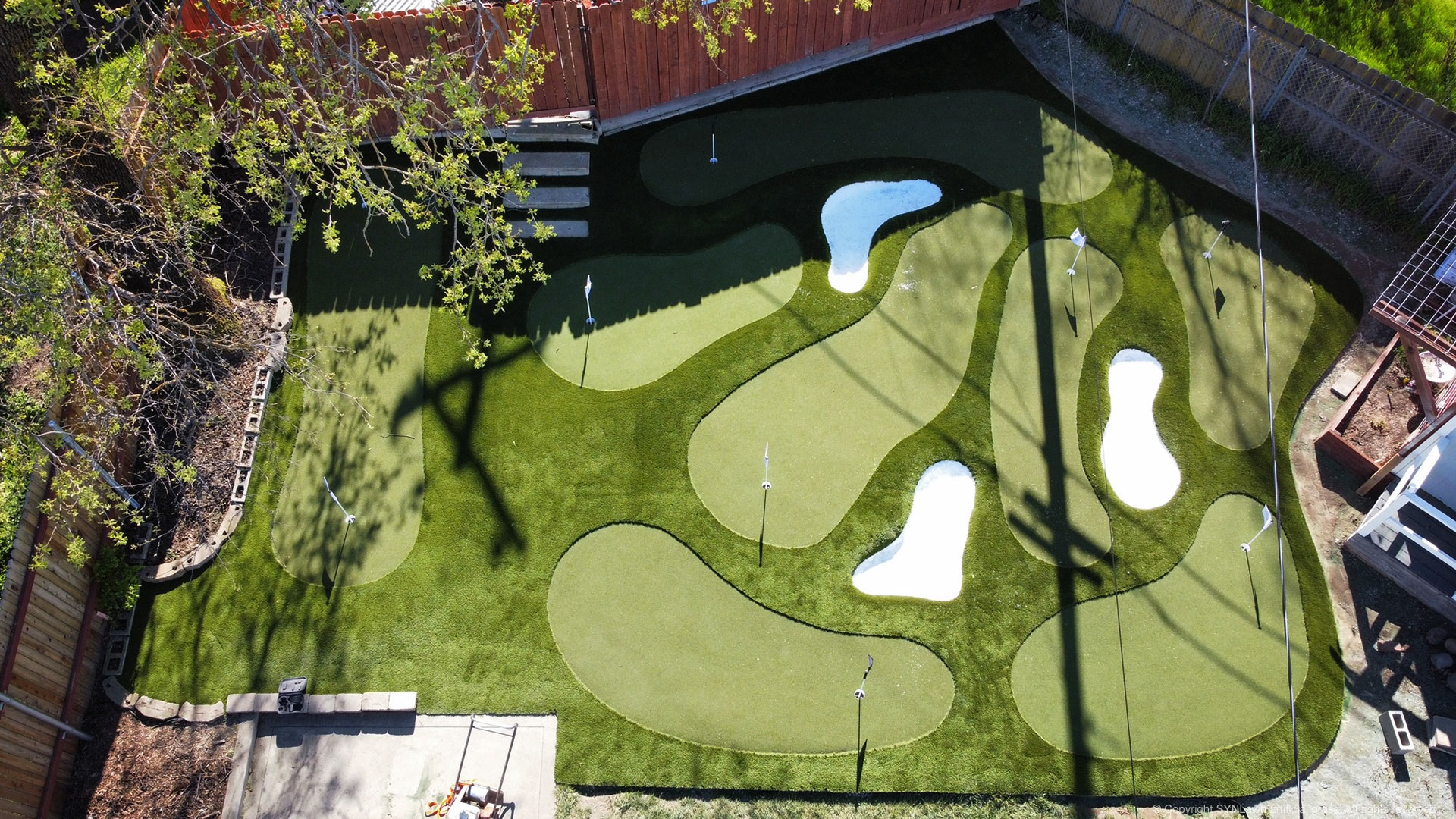 image of Eight custom putting greens by SYNLawn in Sacramento California