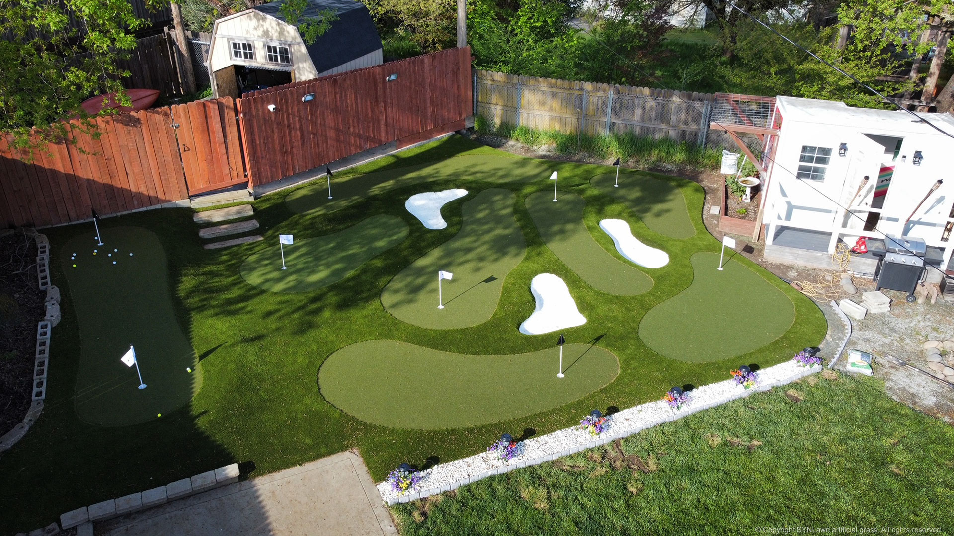image of Eight custom putting greens by SYNLawn in Sacramento California